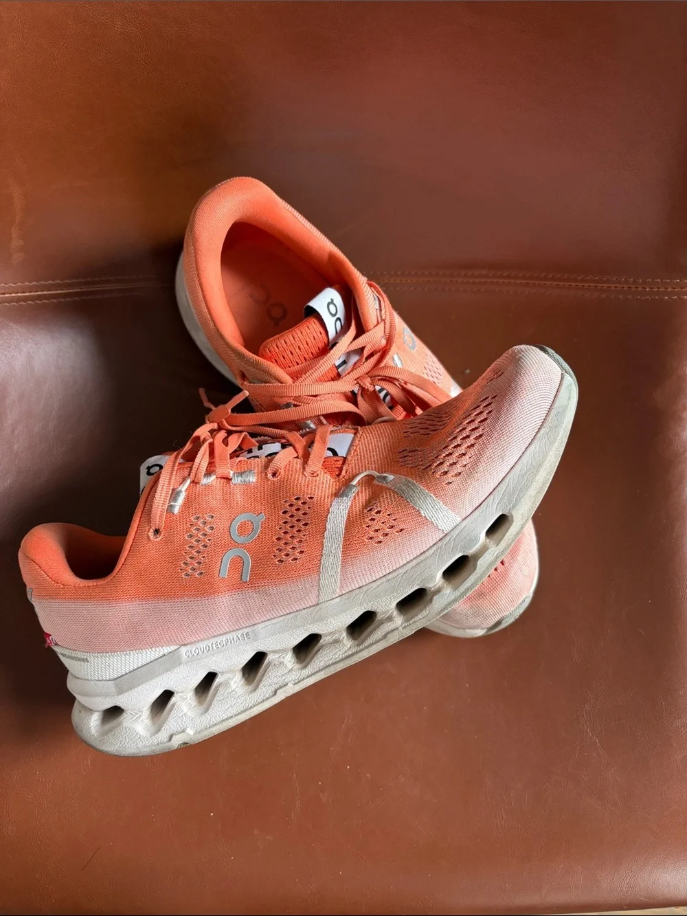 On Running Women's Orange Mesh Athletic Shoes